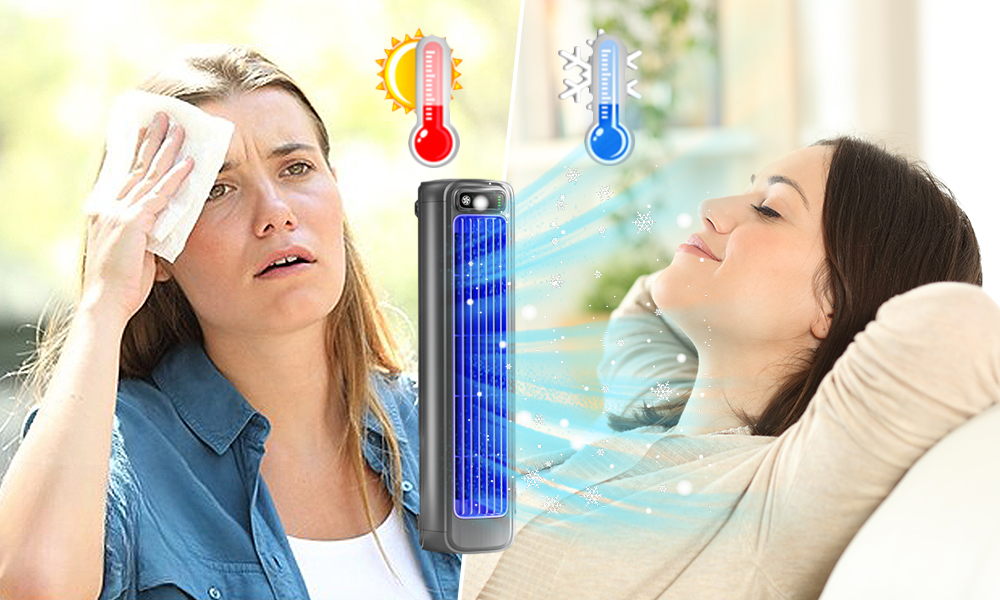 Feeling hot without cooling vs. relaxing with a personal cooler